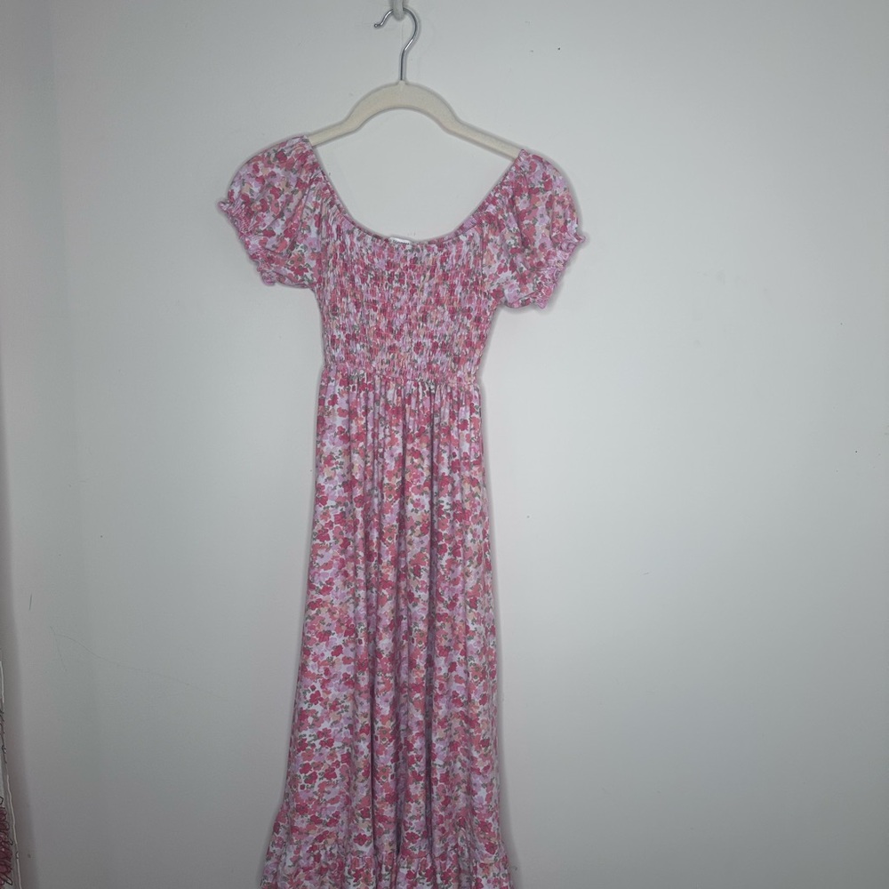 Floral Pink Kids Casual Dress